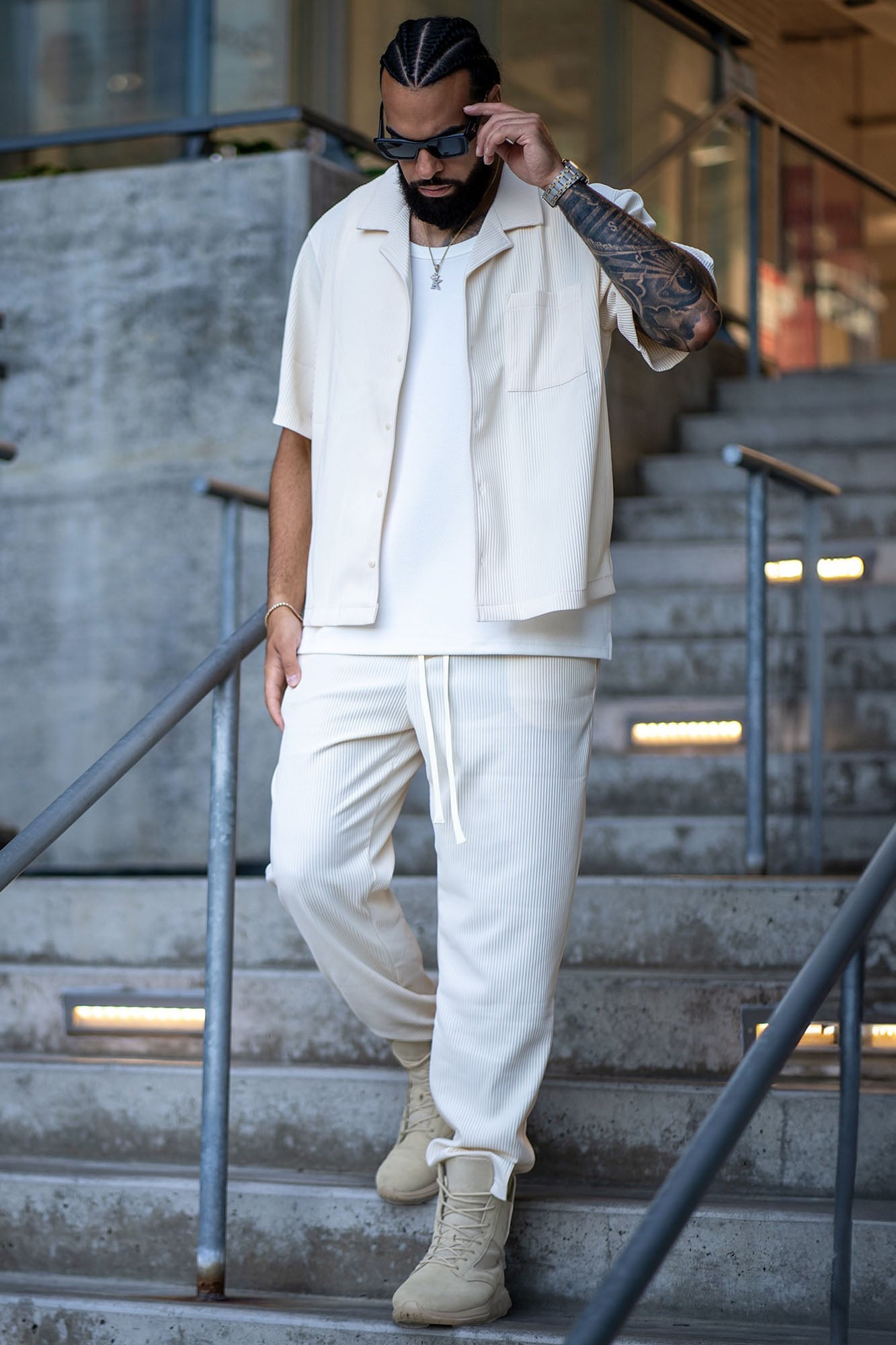 Show Up Short Sleeve Cuban Shirt - Off White