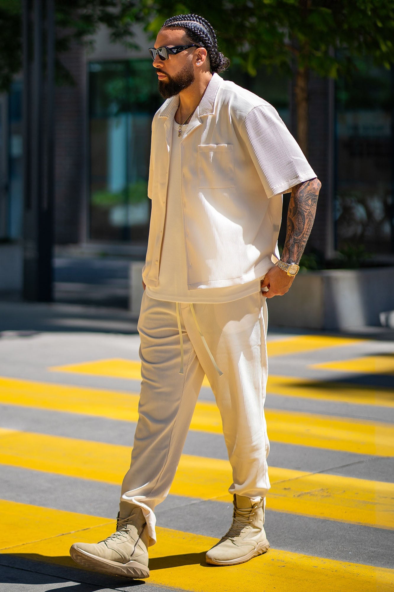 Show Up Slim Slit Pants - Off White