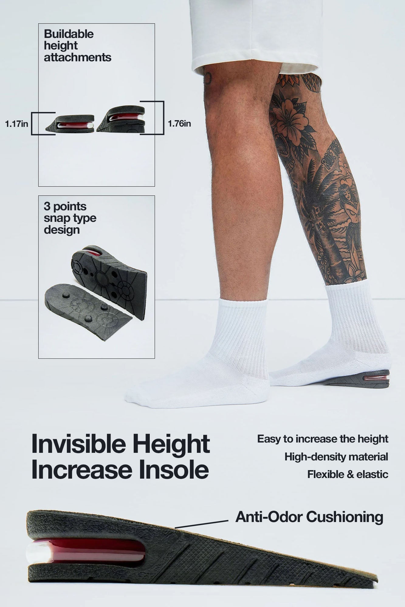 Height Increase Insole - Black