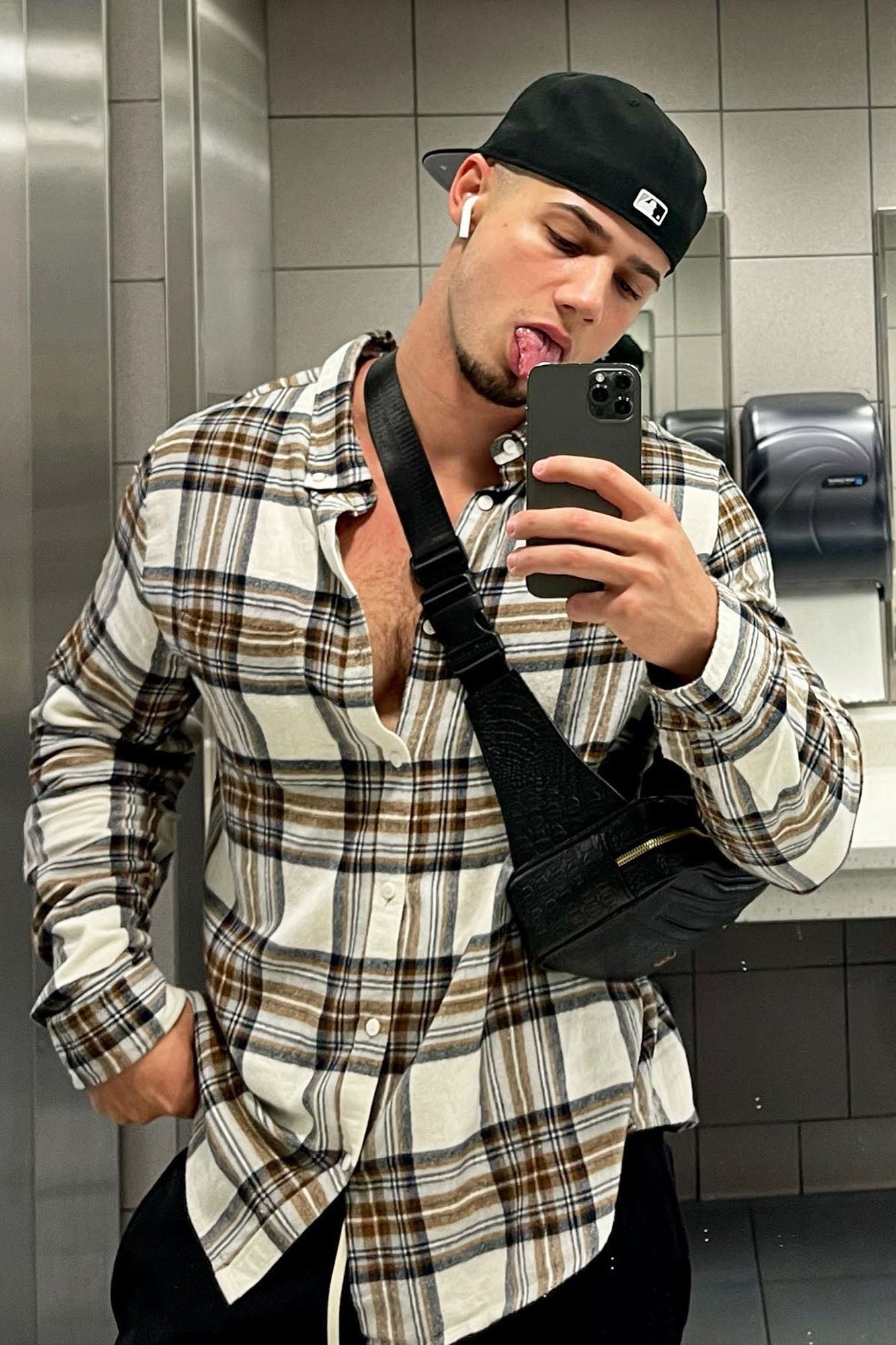 Light Breeze Plaid Long Sleeve Woven Top - Khaki/combo