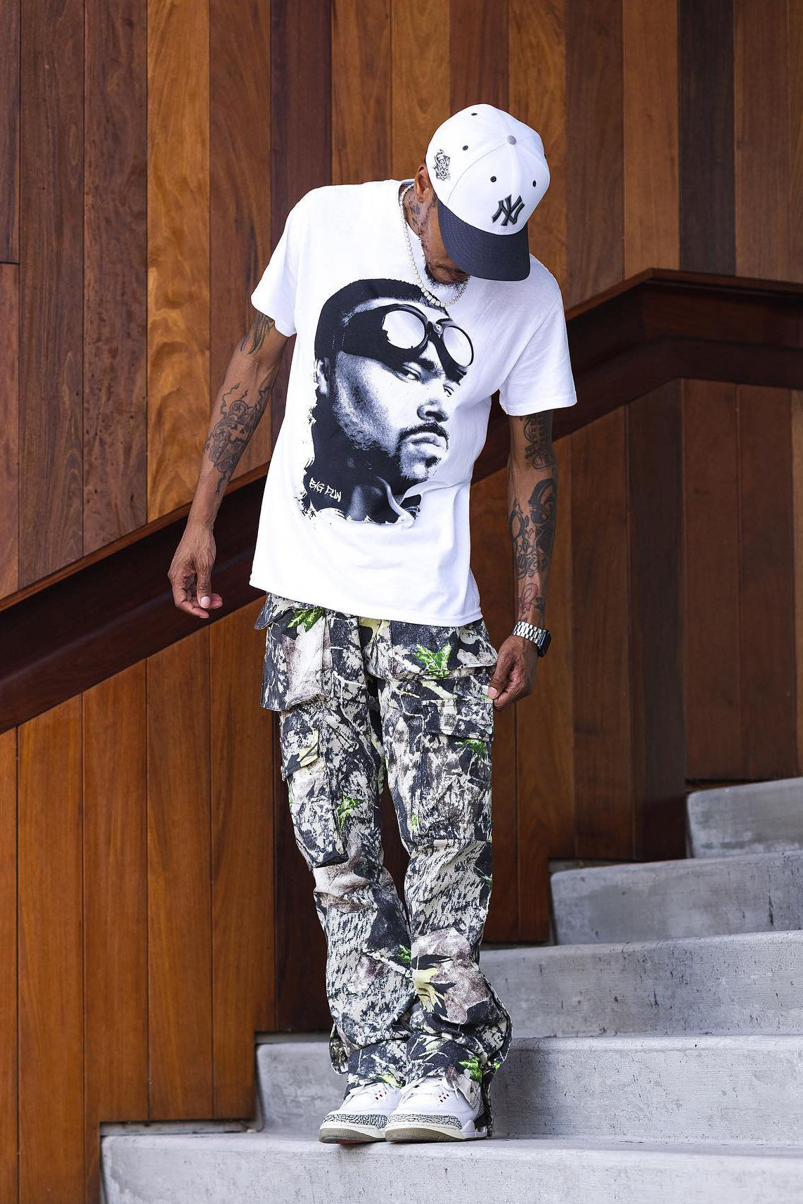 Worker Slim Cargo Pants - Green/combo