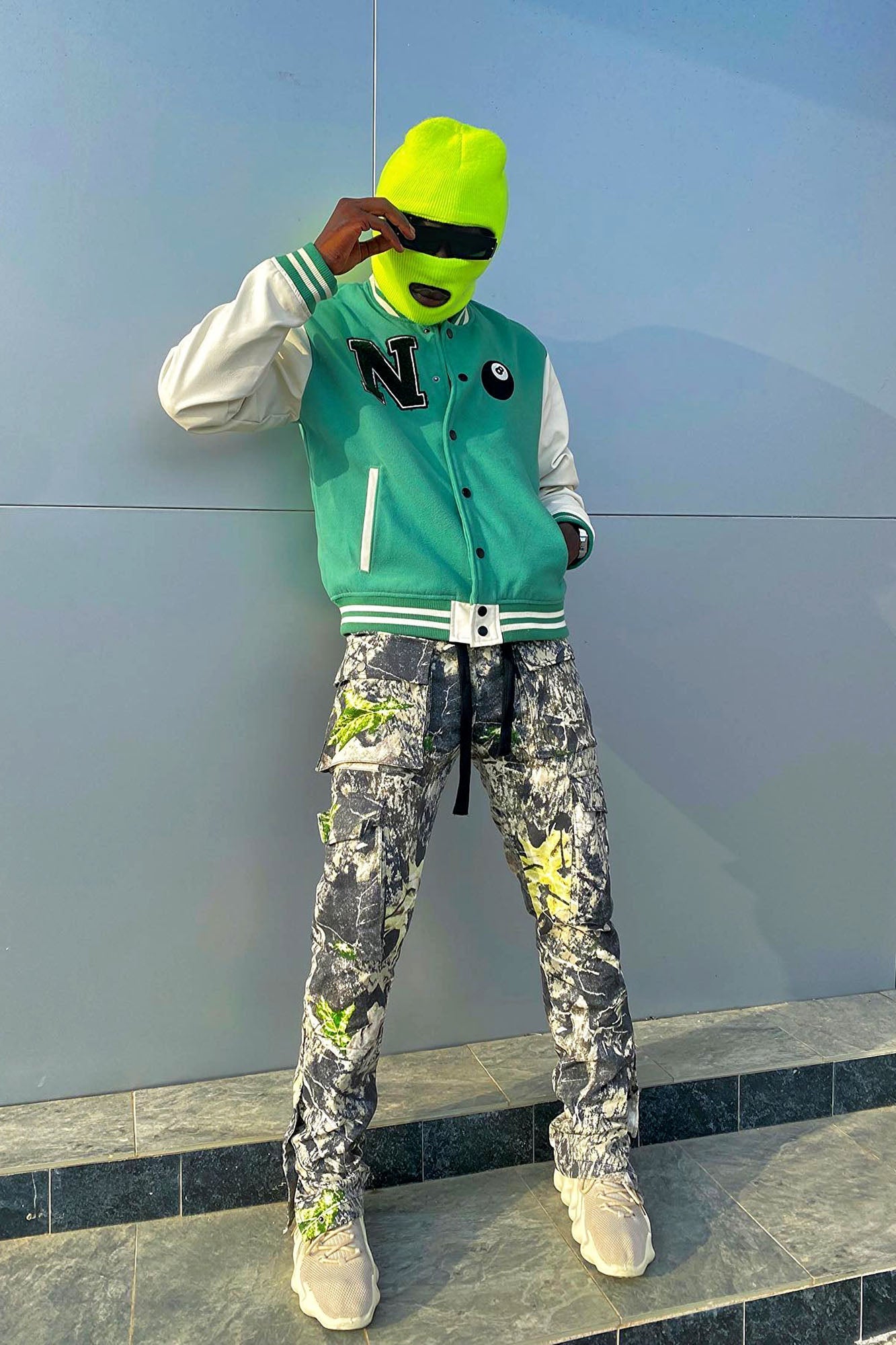 Worker Slim Cargo Pants - Green/combo