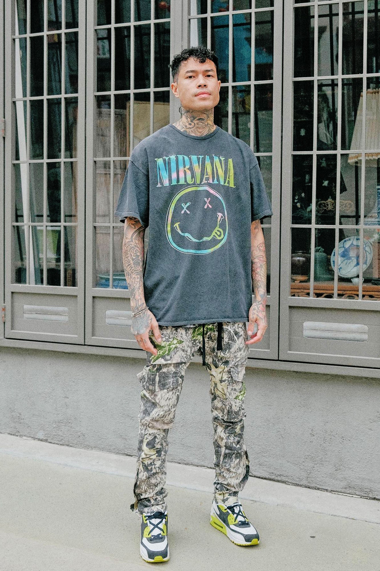 Worker Slim Cargo Pants - Green/combo